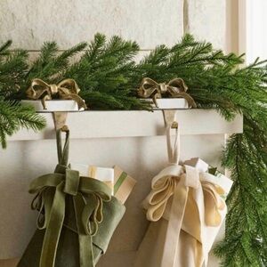 2 l Marble & Metal Bow Christmas Stocking Holder Gold - Threshold Studio McGee